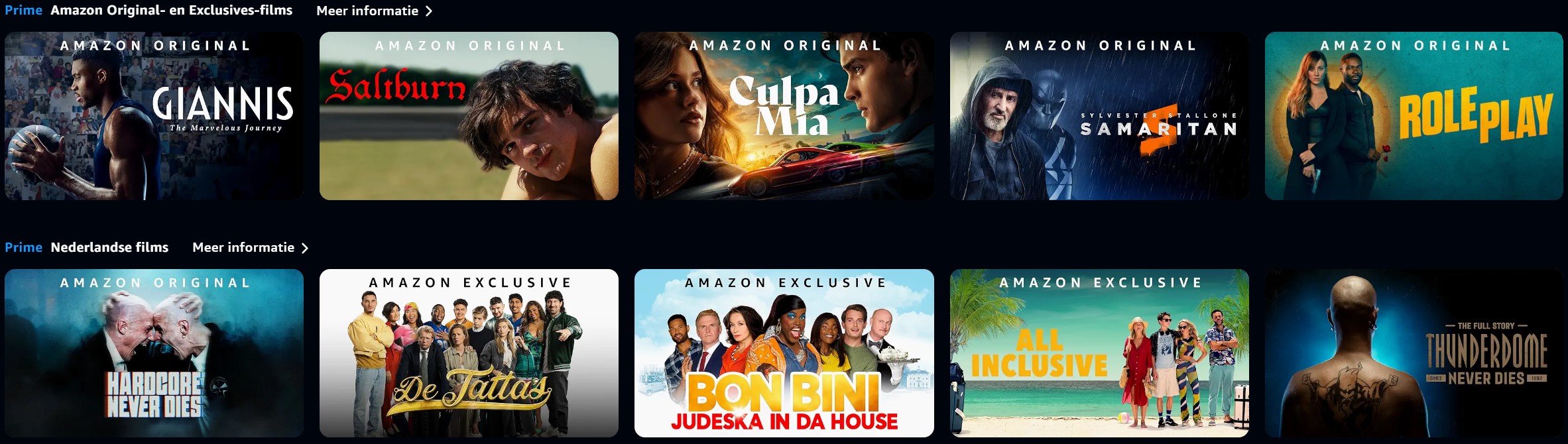 Aanbod van Amazon Prime Video 